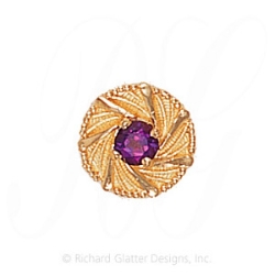 GS439 AMY - 14 Karat Gold Amethyst Slide 